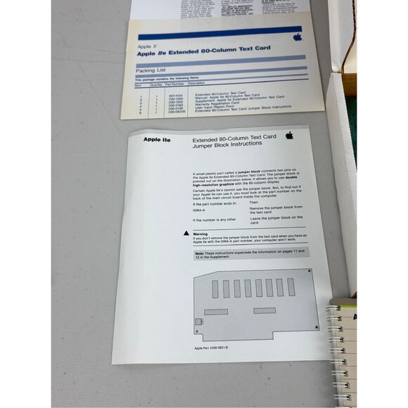 New Open Box Vintage Apple IIe Extended 80 Column Text Card Manual Chip 607-0103 - Picture 6 of 9